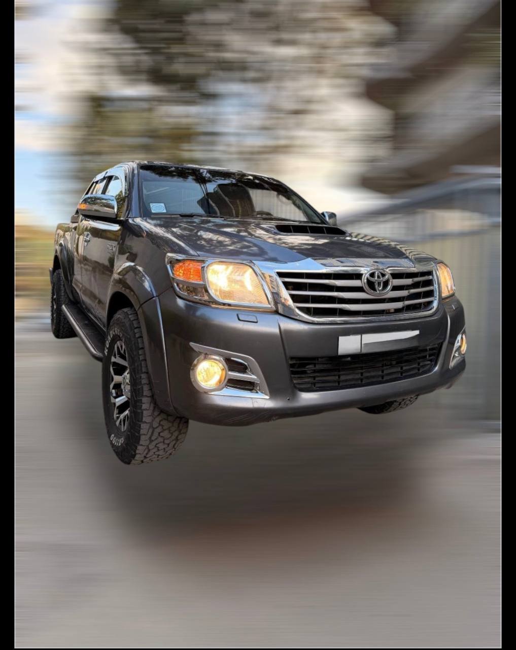 Front view of a silver Toyota Hilux Vigo Ethiopia double cab for sale at Megebeya.
