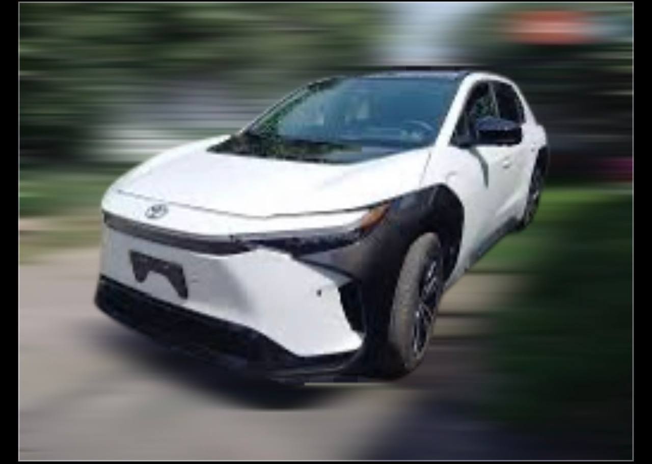 White 2023 Toyota bZ4X Ethiopia Electric SUV front view at Megebeya Addis Ababa