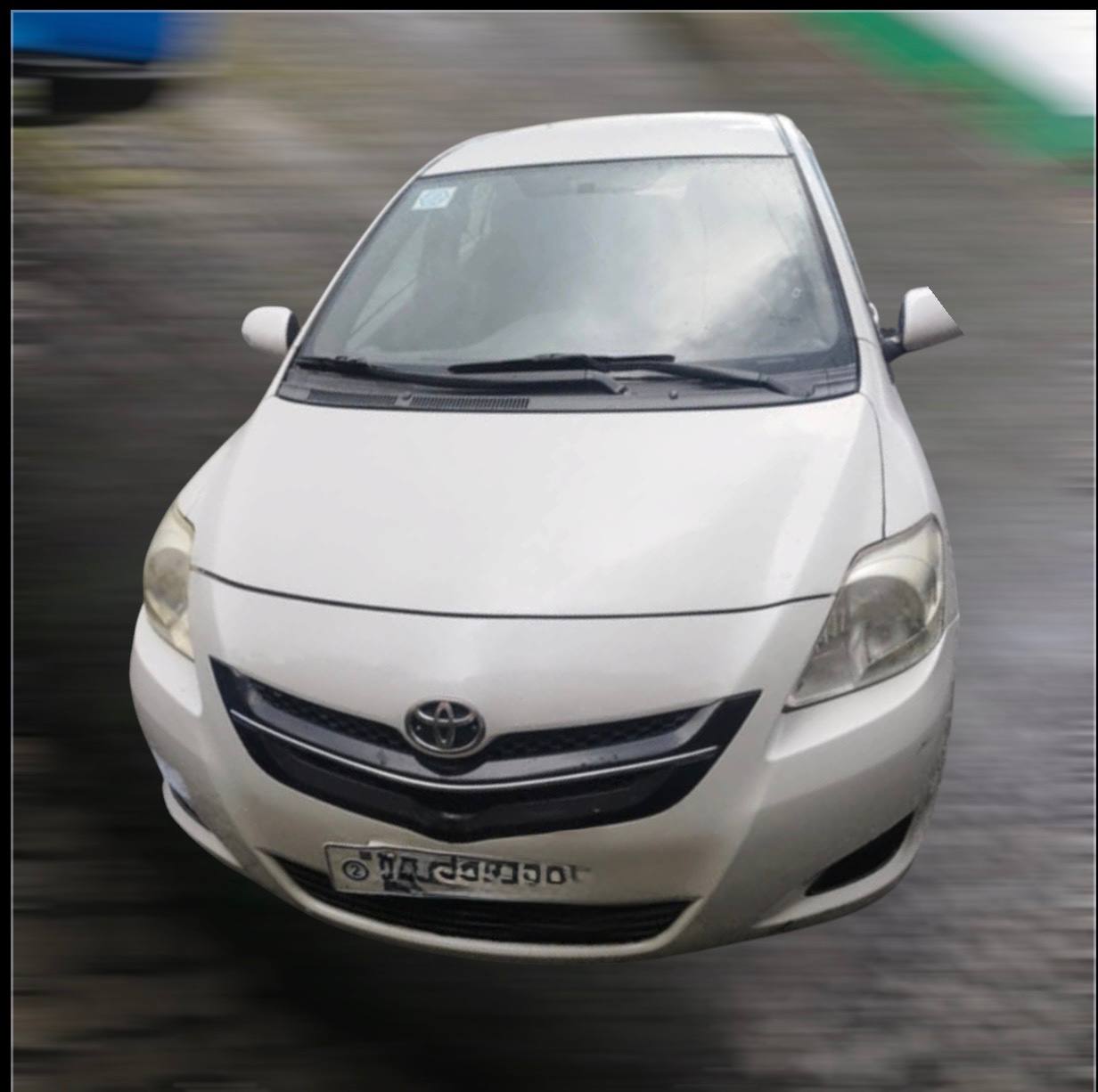 Front view of a white Toyota Belta 2010 XP90 for sale in Addis Ababa